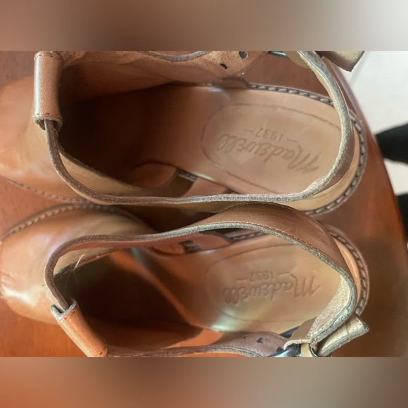 Madewell Sylvain Leather Block Heel Peep Toe Slingback Sz 7.5 - Picture 6 of 11